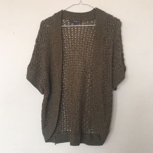 FOREVER 21 short sleeve brown cardigan